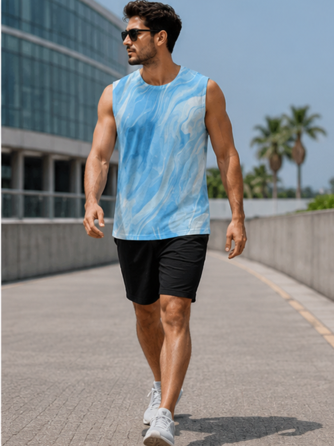 MAAKO Ocean Flow AOP Men's Sleeveless T-Shirt