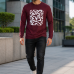 Never Settle Graphic Full Sleeve T-Shirt – Premium Cotton Streetwear Edition - Maroon