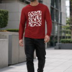 Never Settle Graphic Full Sleeve T-Shirt – Premium Cotton Streetwear Edition - Red
