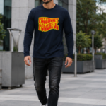 Positivity Powerful Graphic Full Sleeve T-Shirt – Premium Cotton Motivation Edition - Navy Blue