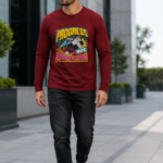 Progress Over Perfection Graphic Full Sleeve T-Shirt – Premium Cotton Streetwear Edition - Red