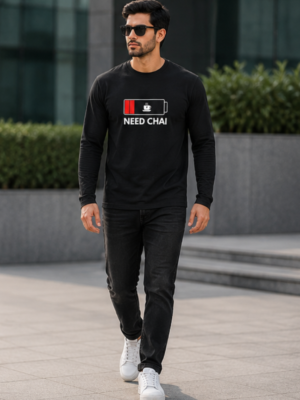 Need Chai Graphic Full Sleeve T-Shirt – Premium Cotton Casual Edition