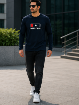 Need Chai Graphic Full Sleeve T-Shirt – Premium Cotton Casual Edition