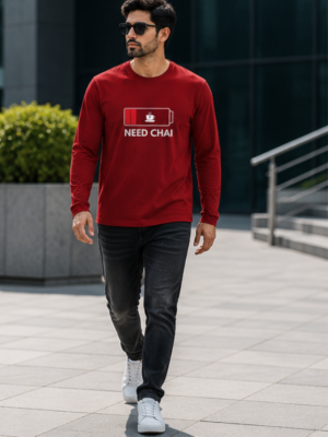 Need Chai Graphic Full Sleeve T-Shirt – Premium Cotton Casual Edition