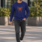 Shadow Spider Graphic Full Sleeve T-Shirt – Premium Cotton Hero Edition - Royal Blue