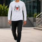 Shadow Spider Graphic Full Sleeve T-Shirt – Premium Cotton Hero Edition - White