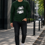 Anime Vision Graphic Full Sleeve T-Shirt – Premium Cotton Streetwear Edition - Bottle Green
