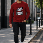 Anime Vision Graphic Full Sleeve T-Shirt – Premium Cotton Streetwear Edition - Red