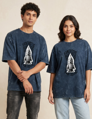 Cosmic Voyage Acid Wash Oversized Tee