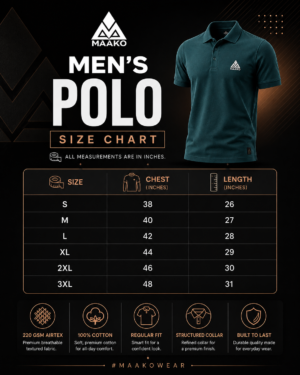 MAAKO WEAR Men's Premium Airtex Polo T-Shirt – Arctic White