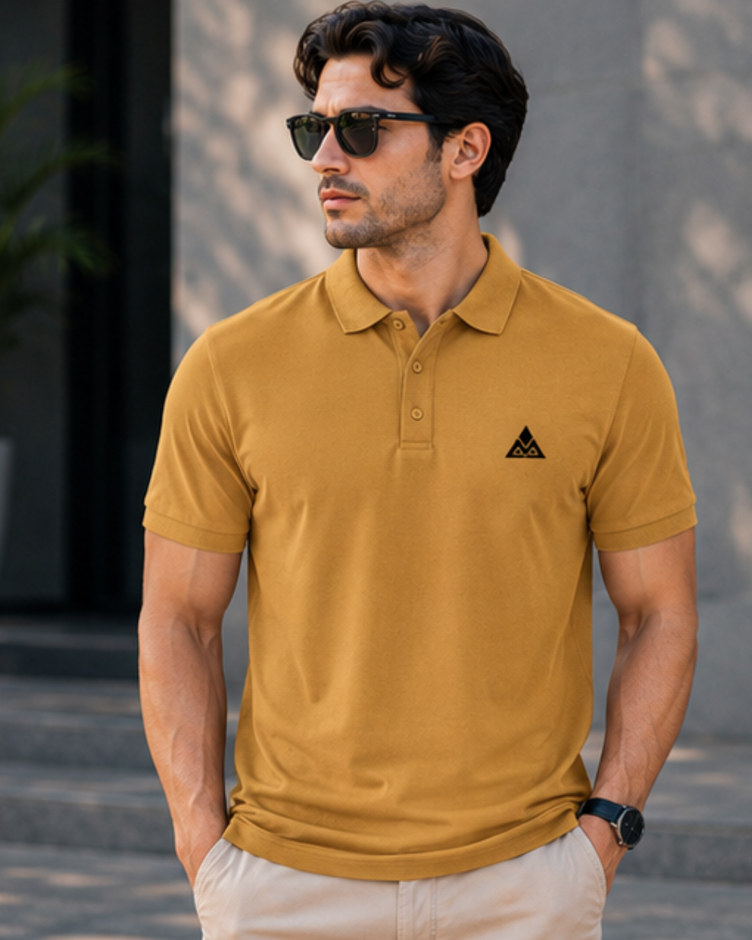 MAAKO WEAR Men's Premium Airtex Polo T-Shirt – Mustard Gold