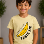 Taste Me Banana Graphic Crew Neck T-Shirt - Light Yellow