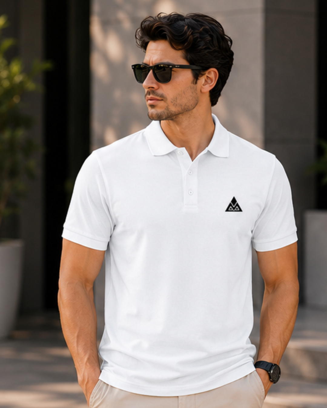 MAAKO WEAR Men's Premium Airtex Polo T-Shirt – Arctic White