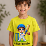 Little Cricketer Crew Neck T-Shirt - Yellow