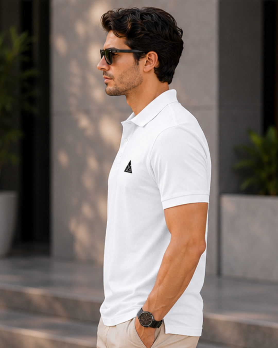 MAAKO WEAR Men's Premium Airtex Polo T-Shirt – Arctic White - Image 2