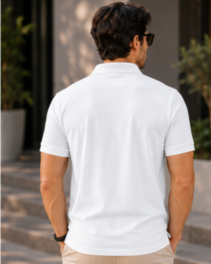 MAAKO WEAR Men's Premium Airtex Polo T-Shirt – Arctic White