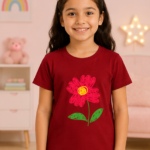 Bloom Pop Girls Crew Neck T-Shirt - Red