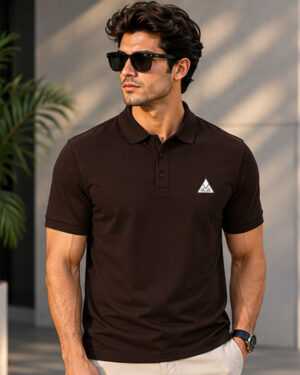 MAAKO WEAR Men's Premium Airtex Polo T-Shirt – Espresso Brown