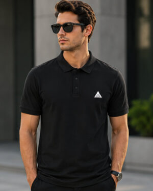 MAAKO WEAR Men's Premium Airtex Polo T-Shirt – Classic Black