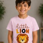Little Lion Crew Neck T-Shirt - Light Pink