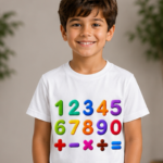 Little Genius Numbers Crew Neck T-Shirt - White