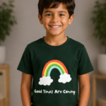 Good Times Rainbow Crew Neck T-Shirt - Dark Green