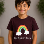 Good Times Rainbow Crew Neck T-Shirt - Maroon