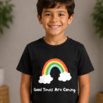 Good Times Rainbow Crew Neck T-Shirt - Black