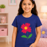 Bloom Pop Girls Crew Neck T-Shirt - Blue