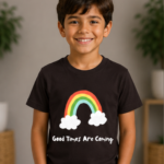 Good Times Rainbow Crew Neck T-Shirt - Bottle Green
